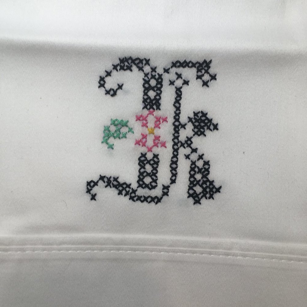 New Hand Embroidered Monogram Letter “K”